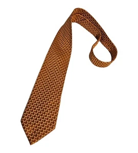 ERMENEGILDO ZEGNA Orange Geometric 100% Silk LUXURY Men's Tie ITALY - Picture 1 of 5