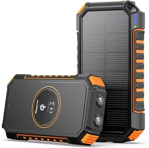 Solar Charger 26800mAh Power Bank Riapow Wireless Portable Solar Phone Charger - Picture 1 of 6