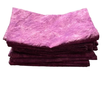 Lot Of 12 Napkin Cotton PURPLE Print Hand Made Bridal Shower 16x19” - Image 1 of 4