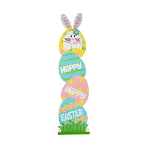 Glitzhome 42" H Wooden Easter Bunny Egg Porch Decor Wooden Easter Spring Welc... - Picture 1 of 7