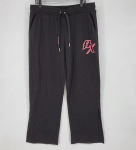 Pantalones deportivos Armani Exchange de pierna dividida para mujer XL negros gráficos cintura elástica NUEVO - Imagen 1 de 18
