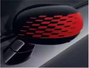NUOVO MINI F65 F66 F67 U25 JCW NERO ROSSO SET CALOTTA SPECCHIO 51165B35210/09 - Foto 1 di 3