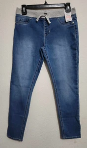 Wonder Nation Girls Size 14-16 Plus Jegging Pull On Blue Pants Elastic Waist - Picture 1 of 4