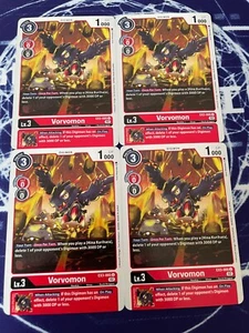 x4 Vorvomon EX3-005 U Playset Digimon TCG Draconic Roar - Picture 1 of 1