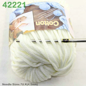 Sale New 1 Skein x 50 gr Soft 100% Cotton Chunky Super Bulky Hand Knitting Yarn - Picture 1 of 59