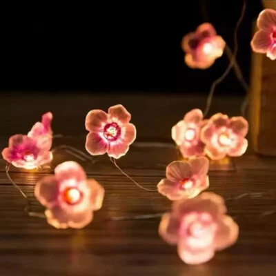 2M 20LEDCherry Blossom Fairy String Bulb Flower String Lamps Christmas Decor - Image 1 of 4