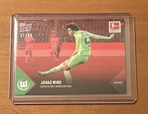2022 TOPPS NOW BUNDESLIGA #141 JONAS WIND - NUMBERED 13/99 RED PARALLEL - Picture 1 of 2