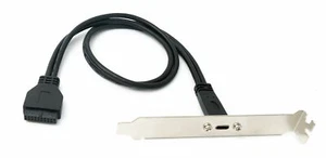 USB 3.1 Cable 50 CM Type C Socket To 20pin PCI Screw Adapter IN Black - Zdjęcie 1 z 4