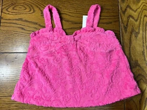 NWT Janie and Jack Swim Shop Floral Terry Jacquard Pink Bow Top Shirt Size 7 - Picture 1 of 3