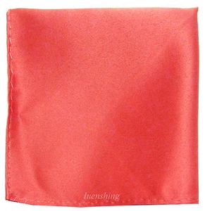 New formal Brand Q satin polyester pocket square hankie only Coral prom wedding - Picture 1 of 2