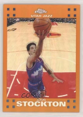 2007-08 Topps Chrome Orange Refractor /199 John Stockton #98 HOF - Image 1 of 2