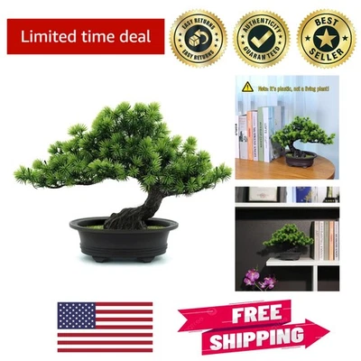 Elegant 9.5'' Fake Bonsai Plant - Ideal for Farmhouse and Modern Decor - Image 1 of 4