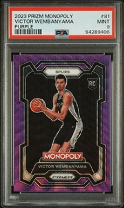 Victor Wembanyama Rookie RC • 2023 Prizm Monopoly #81 Viola Prizm PSA 9 COME NUOVO - Foto 1 di 2