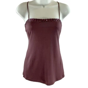 Ted Baker Plum Purple Pure Silk Sequin Detail Cami Top M - Picture 1 of 5
