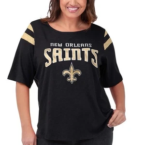 New Orleans Saints G-III 4Her by Carl Banks Women's Plus Size T-Shirt 2XL Black - Picture 1 of 3
