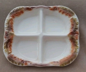 1959 SUNKIST Van Nuys California Pottery Platter 4 Sect. 12" x 14.5" Fall Leaves - Picture 1 of 9