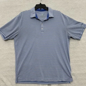 Johnnie-O Stretch Polo striped Blue Size XL Golf Performance Preppy Pop   - Picture 1 of 8