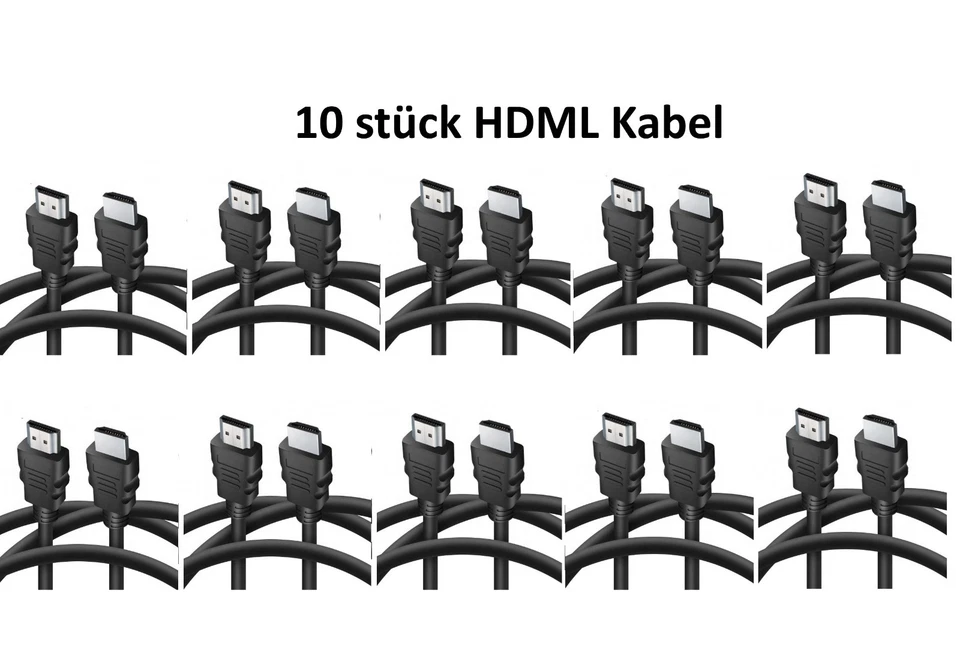10 x HDMI Kabel 1,8m HighSpeed Ethernet 4K FullHD HDR 3D für TV PC BEAMER Laptop - Bild 1 von 3