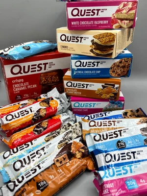 50 ASSORTED QUEST BARS COOKIES & DOUGH/DIPPED/HEREO 12- 20G PROTIENE - Image 1 of 4