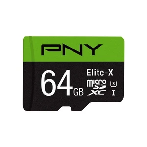 PNY P-SDU64U390EX-GE Elite-X microSDXC Card with Adapter - UHS-I, U3 - up to - Picture 1 of 1