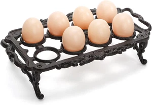 Soporte huevos encimera cocina hierro fundido rustico bandeja ocho estilo granja - Bild 1 von 12