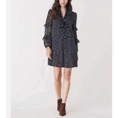 Vestido Diane von Furstenberg DVF Seda Confeti Lunares Cambio Negro Fiesta Talla L Foto 1 de 4