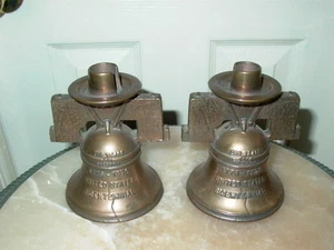 Seltener Liberty Freedom Bell USA Bicentennial Messing Kerzenhalter Banken - Bild 1 von 7