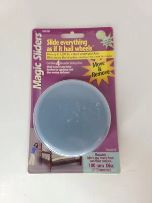 NEW MAGIC SLIDER 04100 PK (4) 4" ROUND FURNITURE GLIDES SLIDING CASTERS  - Image 1 of 4