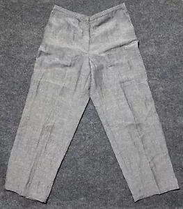 Pantalone donna Eileen Fisher taglia large (32x31) gamba larga "linen look" grigio - Foto 1 di 15