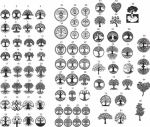 Tree of Life collection, Cdr, Eps, Dxf, Dwg and Svg. Vector files, laser cutting - Picture 1 of 1
