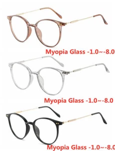 Men Women Retro Acetate Rivet Negative Nearsight Glass -1.0~-8.0 Presc - Bild 1 von 9
