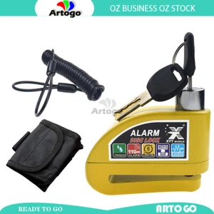 Yellow 110DB Rotor Disc Lock Alarm+Remind Black Cable Motor Bike Quad Cycle - Bild 1 von 3