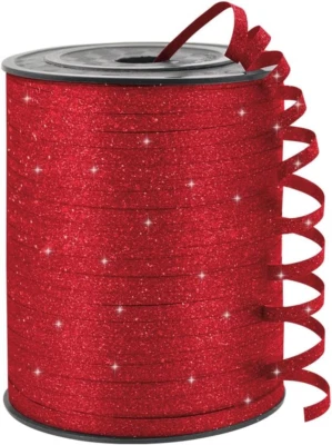 Cinta rizadora roja brillante, cintas rizadoras de Navidad de 1/5"x500 yardas para envoltura de regalo Foto 1 de 4