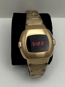 Vintage 41mm Pulsar P3 Men's Digital LED Wristwatch 14k Gold Filled - Picture 1 of 7