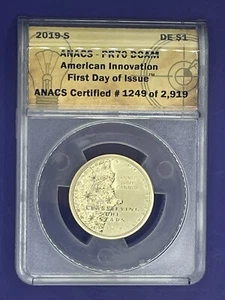 2019-S ANACS PR70 DCAM DELAWARE $1 AMERICAN INNOVATION FIRST DAY OF ISSUE - Picture 1 of 17