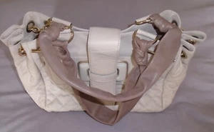 Jaeger Large Regent Quilted Bag beige leather shoulder bag gold hardware New - Picture 1 of 1