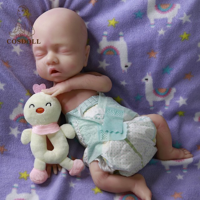 13.5 in Full Body Platinum Silicone Baby Reborn Doll Realistic Alien  Newborn Boy