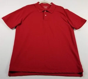 St. John’s Bay Polo Shirt Men’s L Large Solid Red Short Sleeves Heritage Pique - Foto 1 di 9