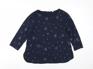 Fat Face Women's Blue Embroidered Blouse, Size 12, Casual Basic - Picture 1 of 12