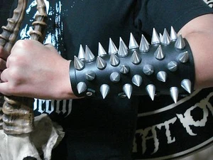 LEATHER UNISEX BULLDOG GAUNTLET.DEATH METAL... (MDLG0042).....DEICIDE - Picture 1 of 12