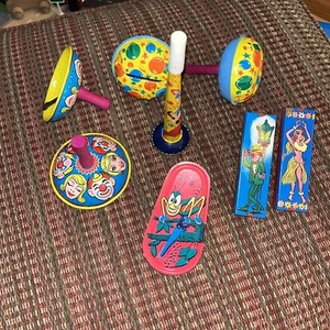 Vintage New Year's Eve Noise Makers Clackers Tin Litho Kirchhof + US Metal Toy - Picture 1 of 24