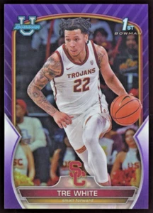 TRE WHITE 2022-23 Bowman University Cromo Púrpura Brillo SP #32 346/399 - Imagen 1 de 2