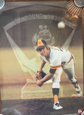 RANDY JONES 2000 SAN DIEGO PADRES 18X25 1976 CY YOUNG AWARD POSTER COCA-COLA SGA - Image 1 of 4