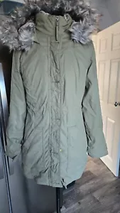Hollister Women's Green Parka - Size S, Fur Trim, Winter Coat - Picture 1 of 5