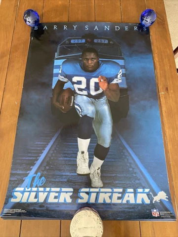 1990 Barry Sanders “The Silver Streak” Costacas Brothers Poster Original 24X36🔥 Cover