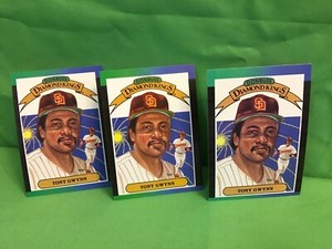 TONY GWYNN, three 1989 Donruss Diamond Kings card #6, San Diego Padres