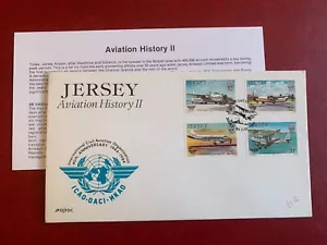JERSEY 1984 FDC AVIATION DE HAVILLAND DRAGON RAPIDE HERON BRISTOL AIRSPEED PICK1 - Picture 1 of 2