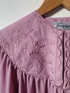 Vintage Jersey Masters lila bestickt Chiffonbluse Top Größe S - Bild 1 von 9