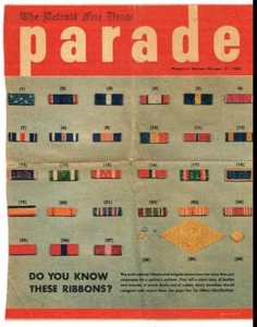 Detroit Free Press Parade Oct 21, 1945 WWII Ribbons The Story They Tell - Picture 1 of 1