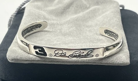 #3 Dale Earnhardt Sr. - 925 Sterling Silver - Cuff Bracelet - NASCAR - Beautiful Cover